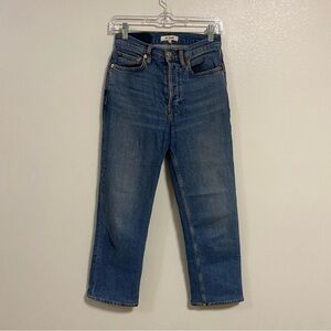 Re/Done Jeans Women’s Size 25 Medium Wash 70s Stove Pipe Jeans Button Fly